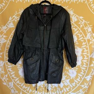 Genuine leather black coat. Perfect condition. Medium